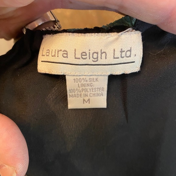 M Medium Vintage 100% Silk Floral Skirt - Picture 7 of 7